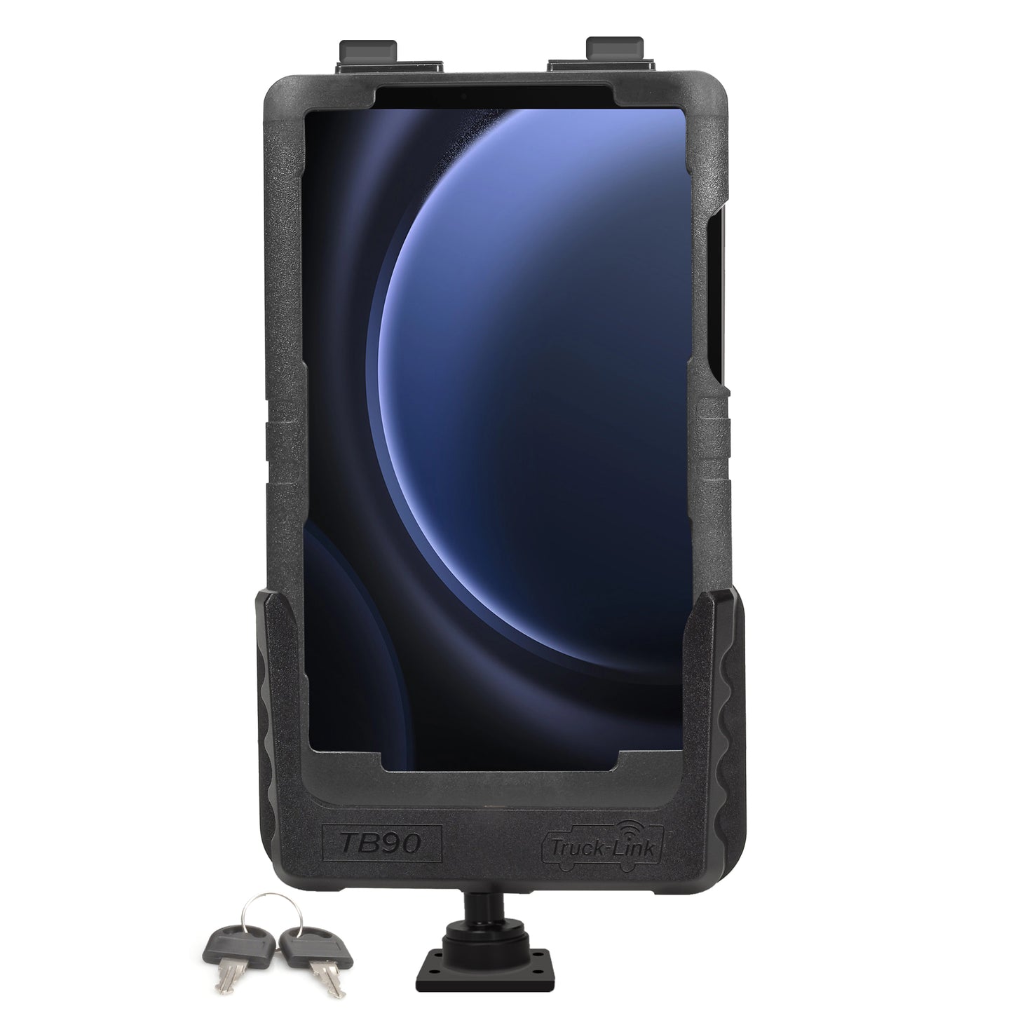 Truck-Link Tablet Standard Locking Cradle Kit w/Case, 6" Metal Post, Wiring Harness