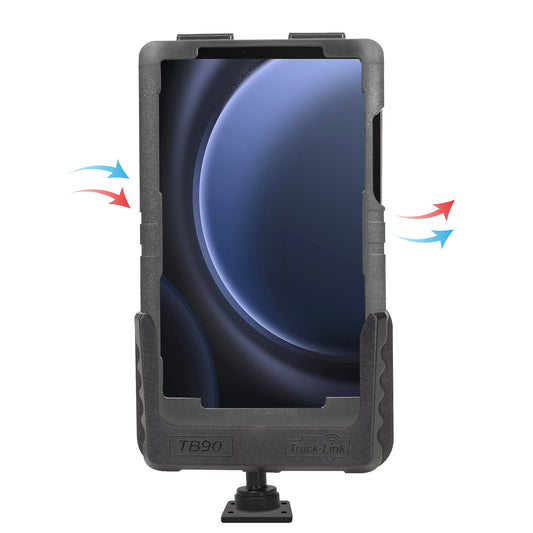 Truck-Link Tablet Heating/Cooling Cradle Kit w/Case, 6" Metal Post, Wiring Harness