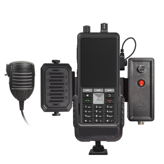 Truck-Link Phone PTT Cradle Kit, 6" Metal Post, Wiring Harness, PTT Mic, Speaker, Amplifier w/Speaker Bracket