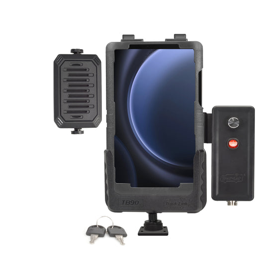 Truck-Link Tablet Standard Audio Locking Cradle Kit w/Case, 6" Metal Post, Speaker, Wiring Harness, Amplifier w/Bracket [Turn by Turn]