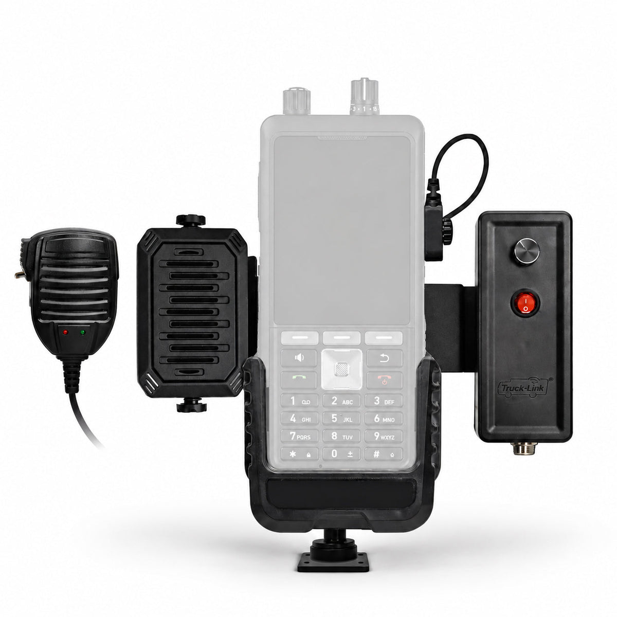 Representative Truck-Link Sonim XP5plus XP5900 PTT bundle with phone cradle, microphone, speaker and amplifier