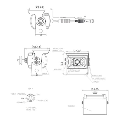 Water-Resistant Rear View Backup Camera Color CCD - Magnadyne